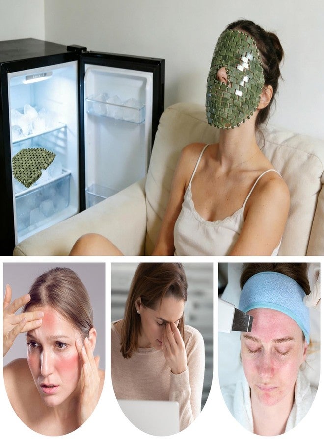 LazyGa Jade Mask, Natural Facial Cooling Mask, 100% Real Jade Cover the Eyes for Hot & Cold Therapy, Relieves Redness, Swelling, Sensitivity, Wrinkles, Puffiness, and Anti-Aging - Image 3